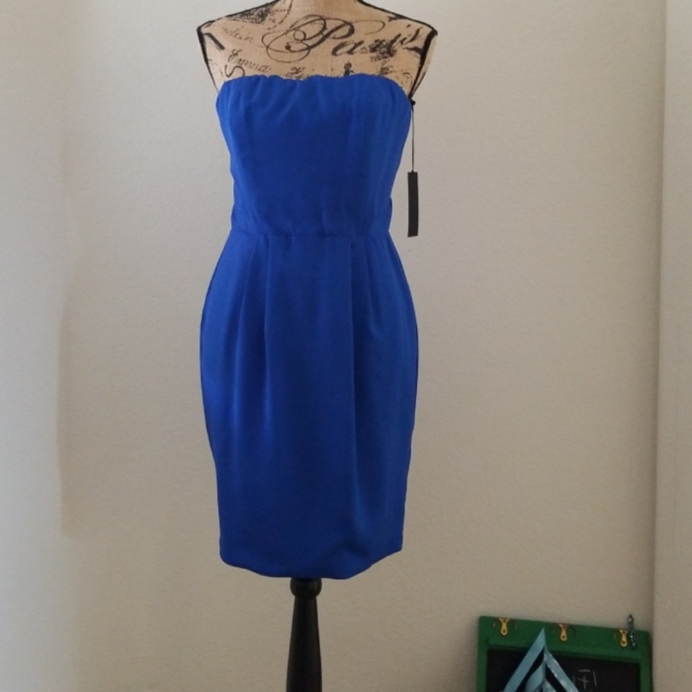 Naven strapless blue dress